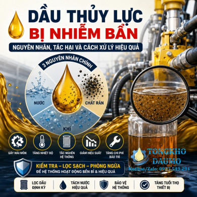 Dầu thủy lực bị nhiễm bẩn (nước, Chất rắn, khí) Nguyên nhân và cách xử lý