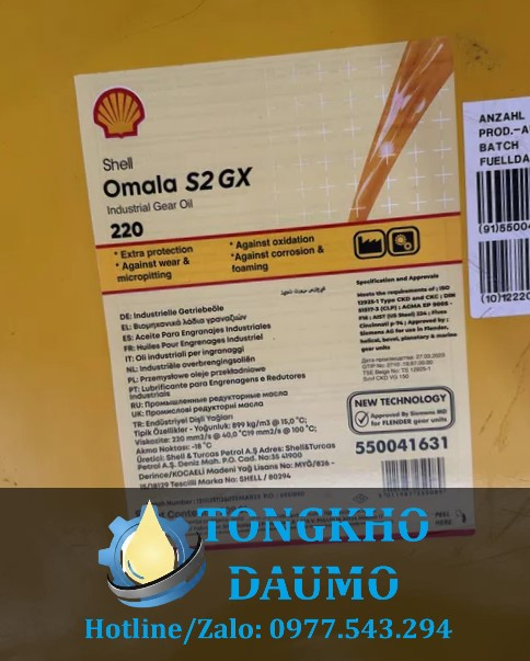 Dầu bánh răng Shell Omala S2 GX 220 chính hãng giá tốt