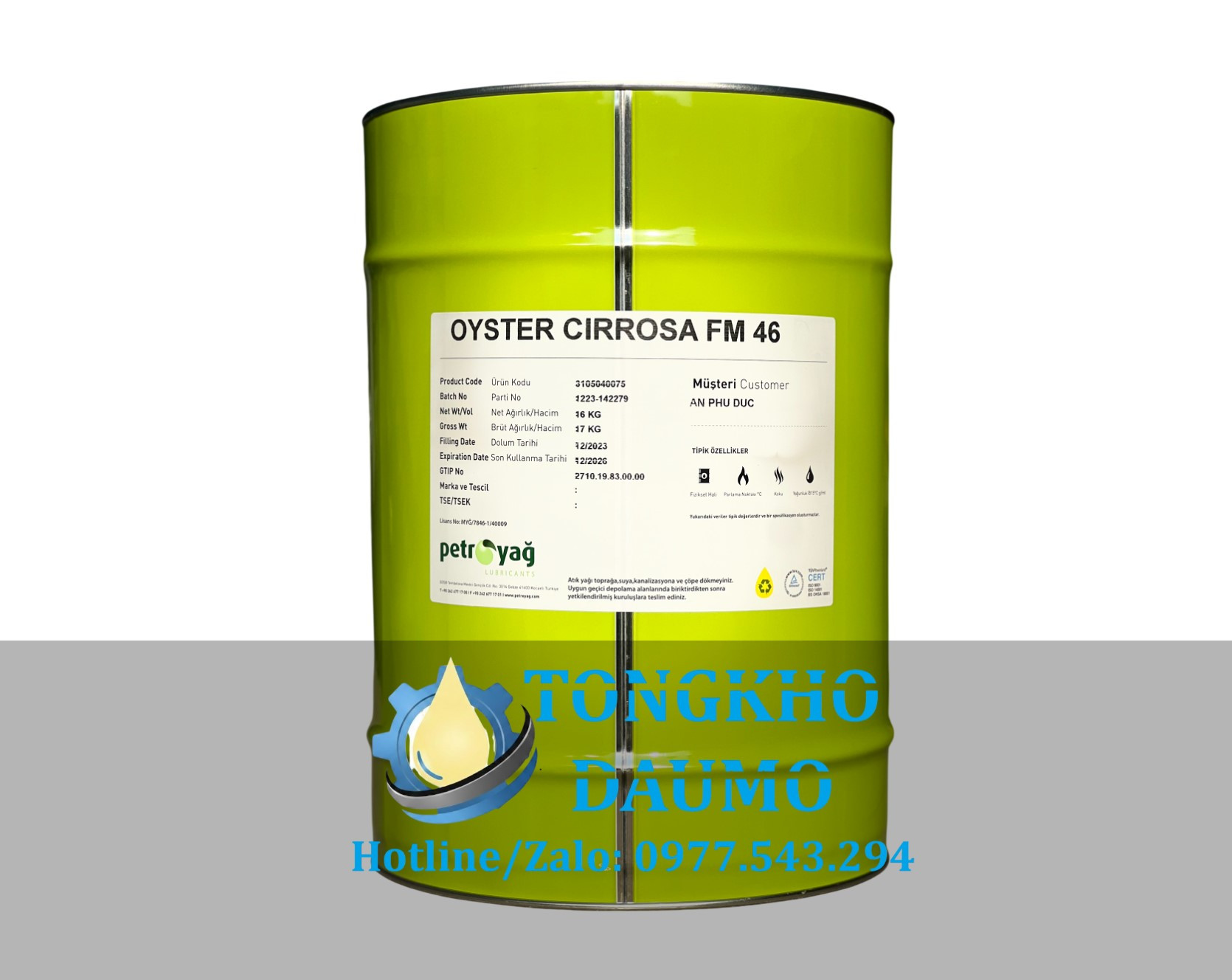 Dầu thủy lực thực phẩm Petroyag Oyster Cirrosa FM 46
