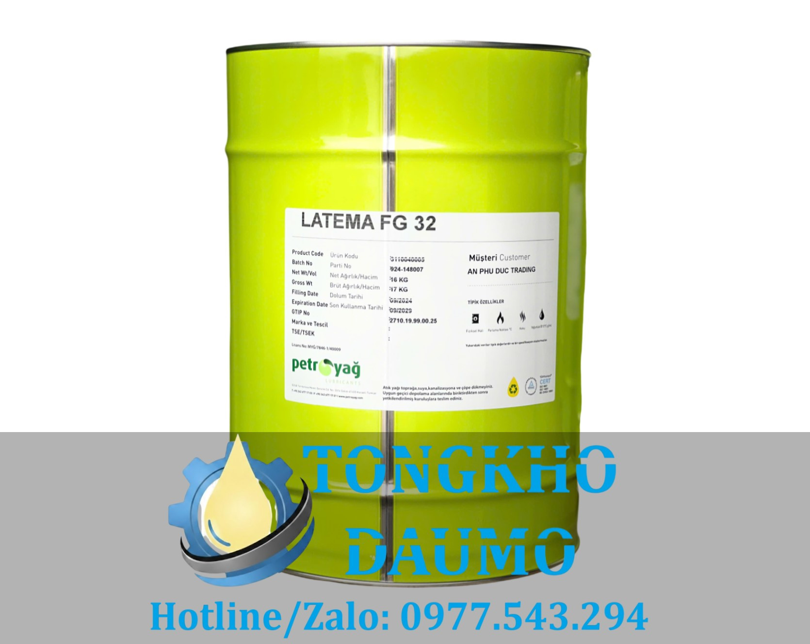 Dầu truyền nhiệt thực phẩm Petroyag Latema FG 32