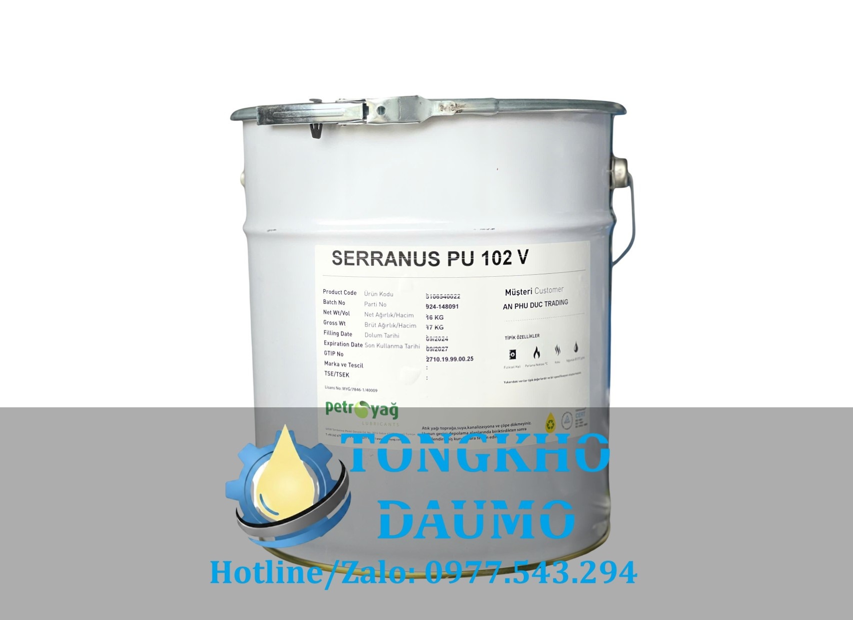 Mỡ vòng bi tốc độ cao Petroyag Serranus PU 102 V