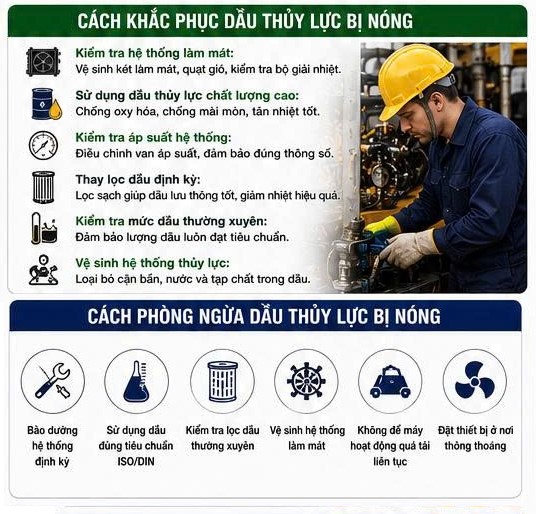 cách phòng ngừa và khắc phục khi dầu thủy lực bị nóng