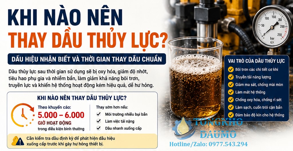 khi nào nên thay dầu thủy lực