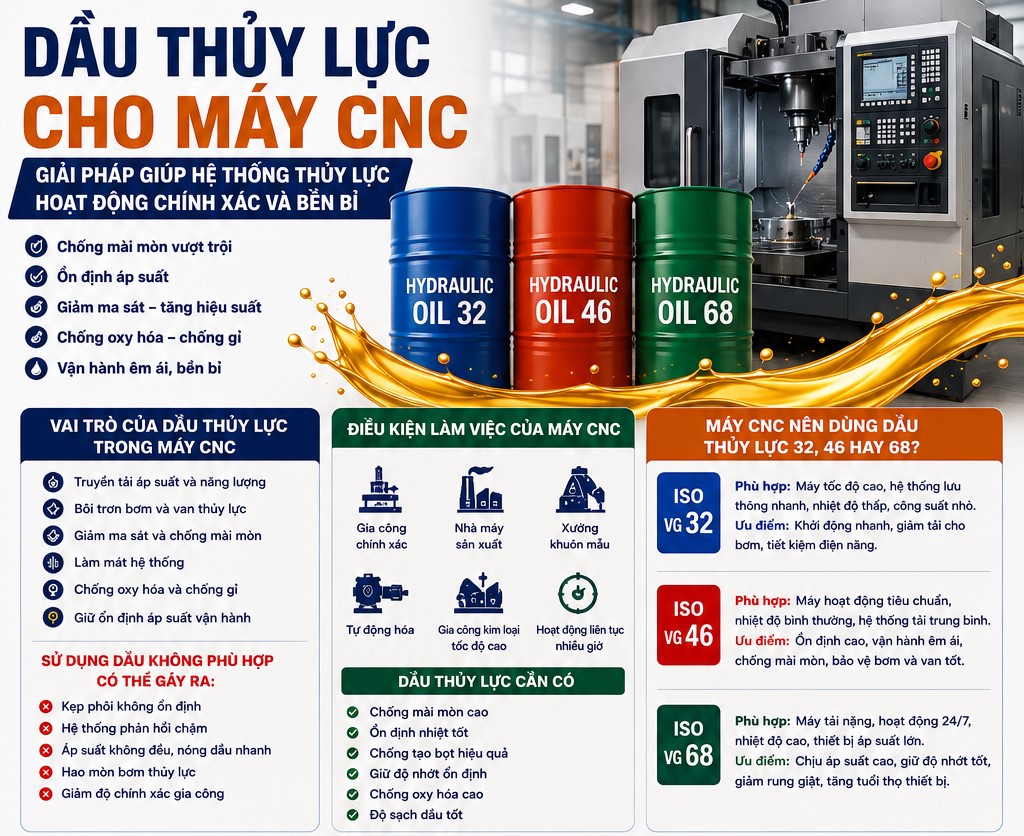 dầu thủy lực cho máy cnc
