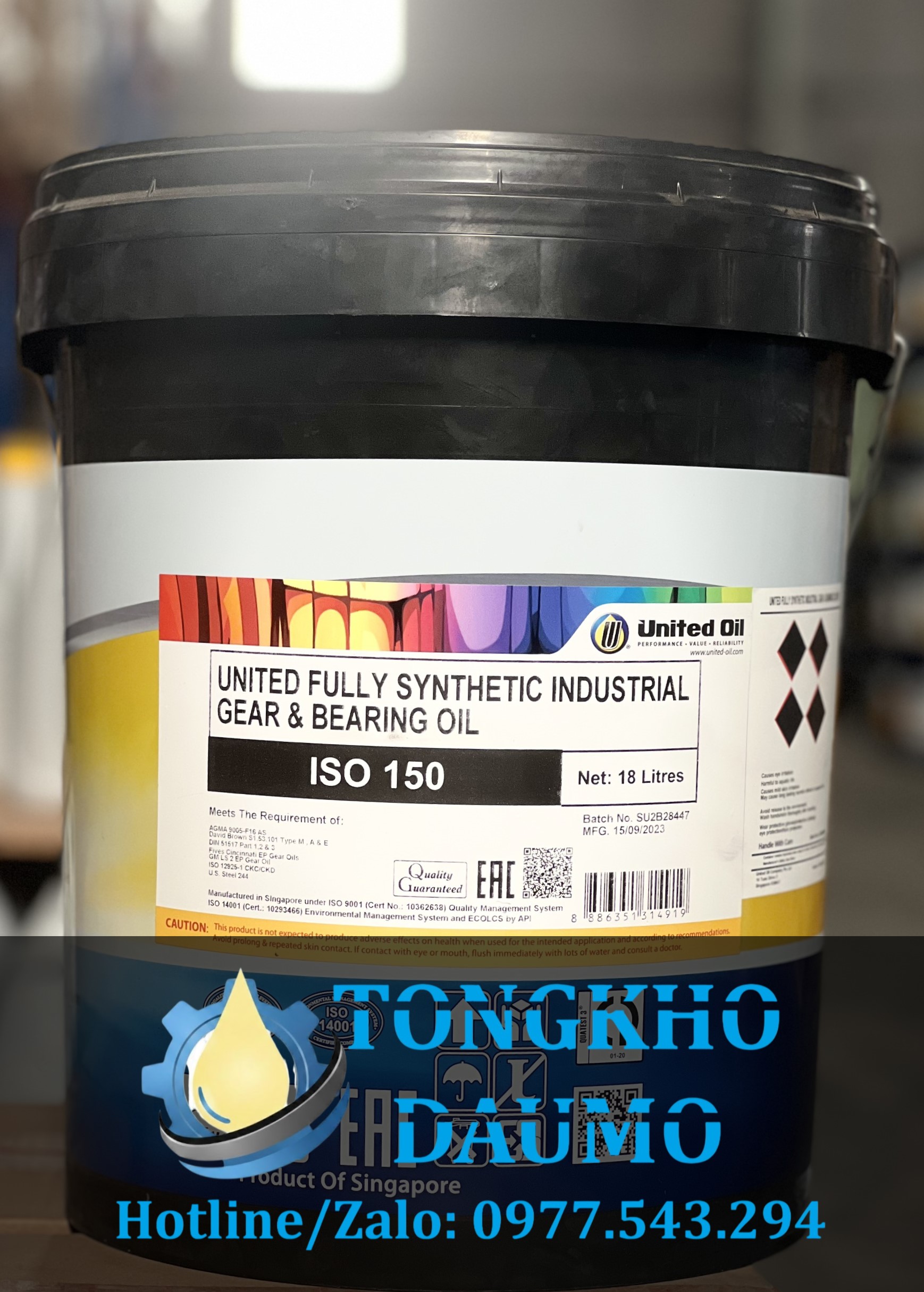 dầu tổng hợp gốc PAO United Fully Syn Industrial Gear Bearing Oil 150