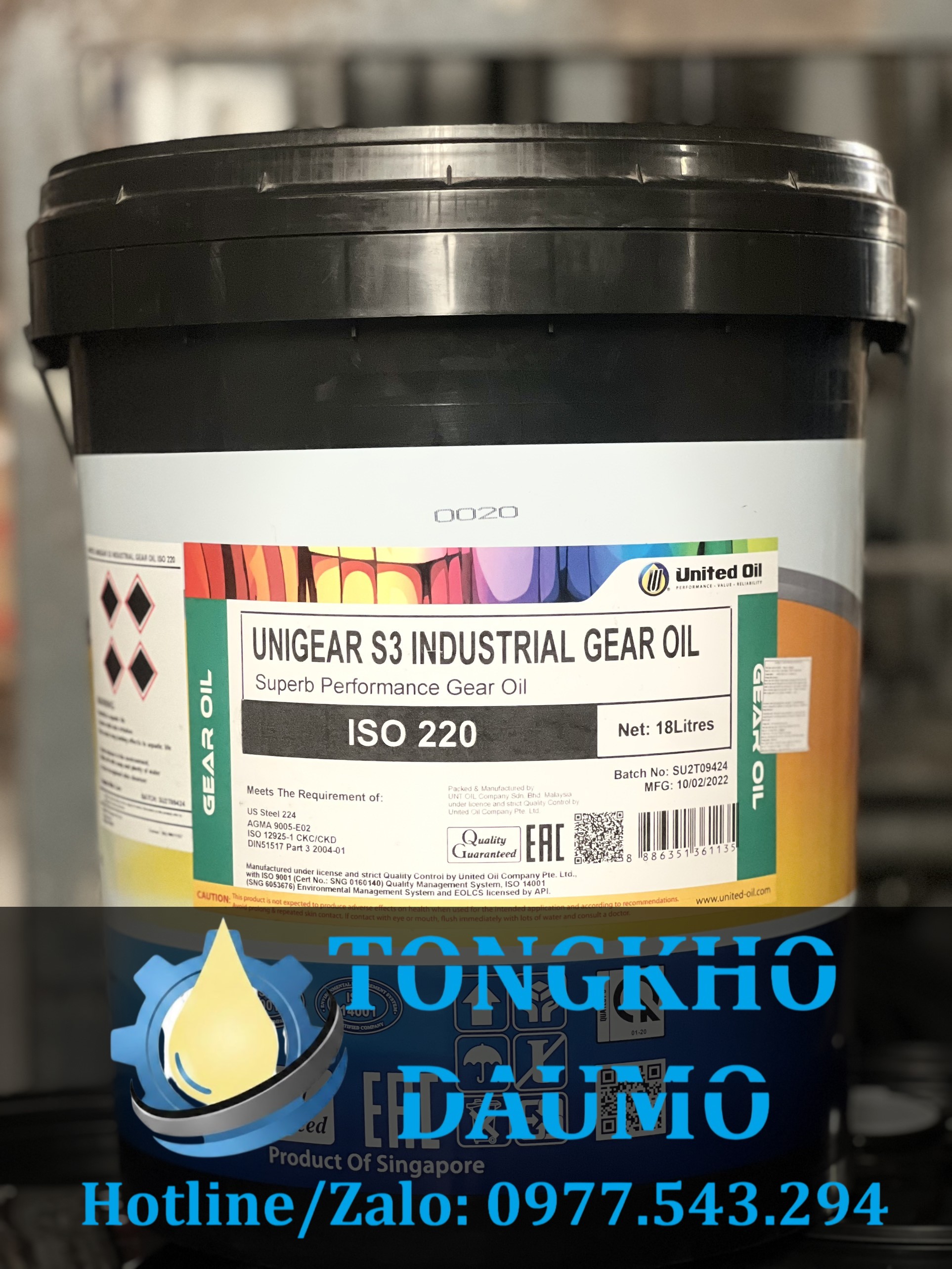 dầu tổng hợp gốc pao United Fully Syn Industrial Gear & Bearing Oil 220