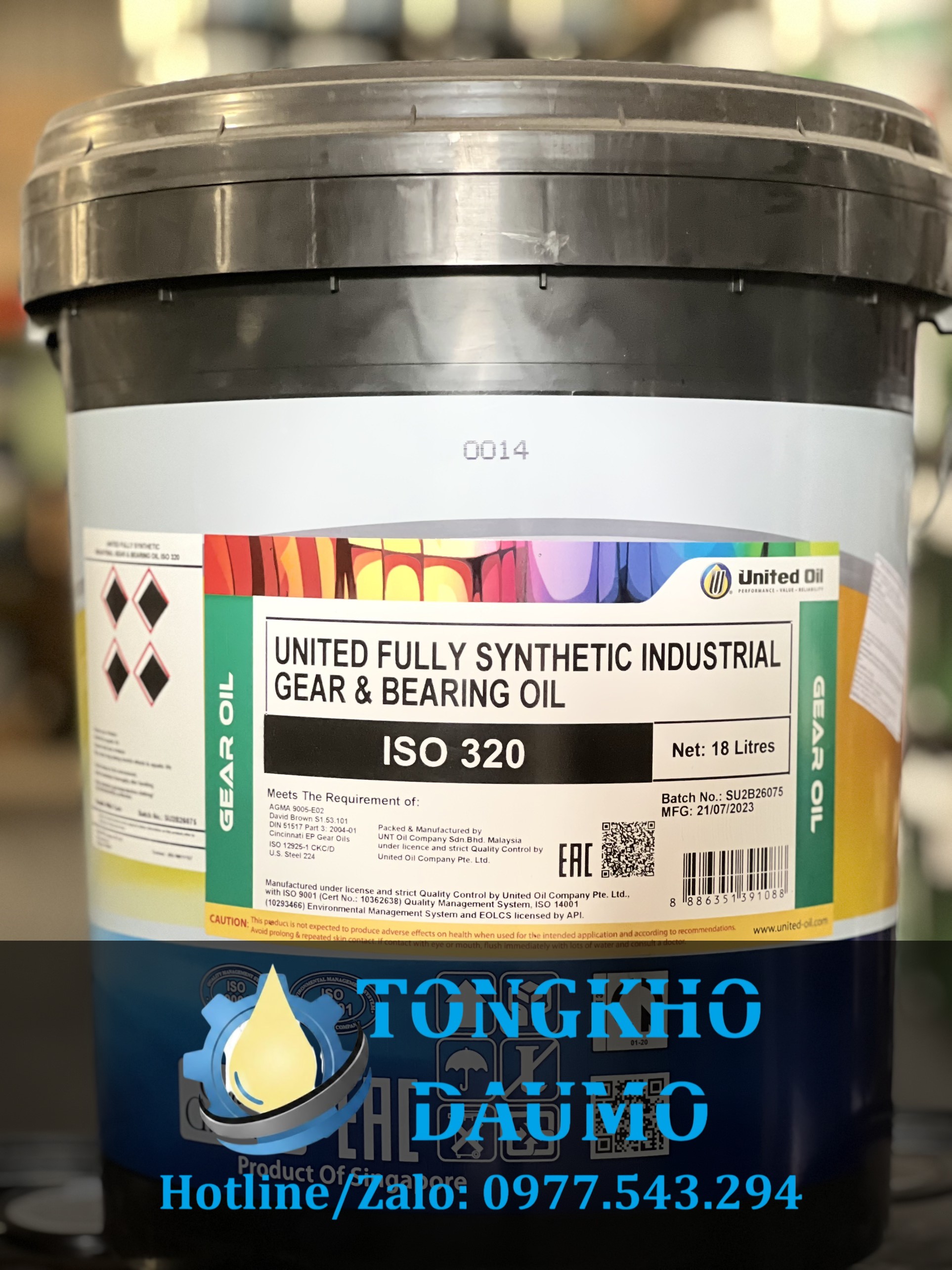 dầu tổng hợp gốc PAO United Fully Syn Industrial Gear & Bearing Oil 320