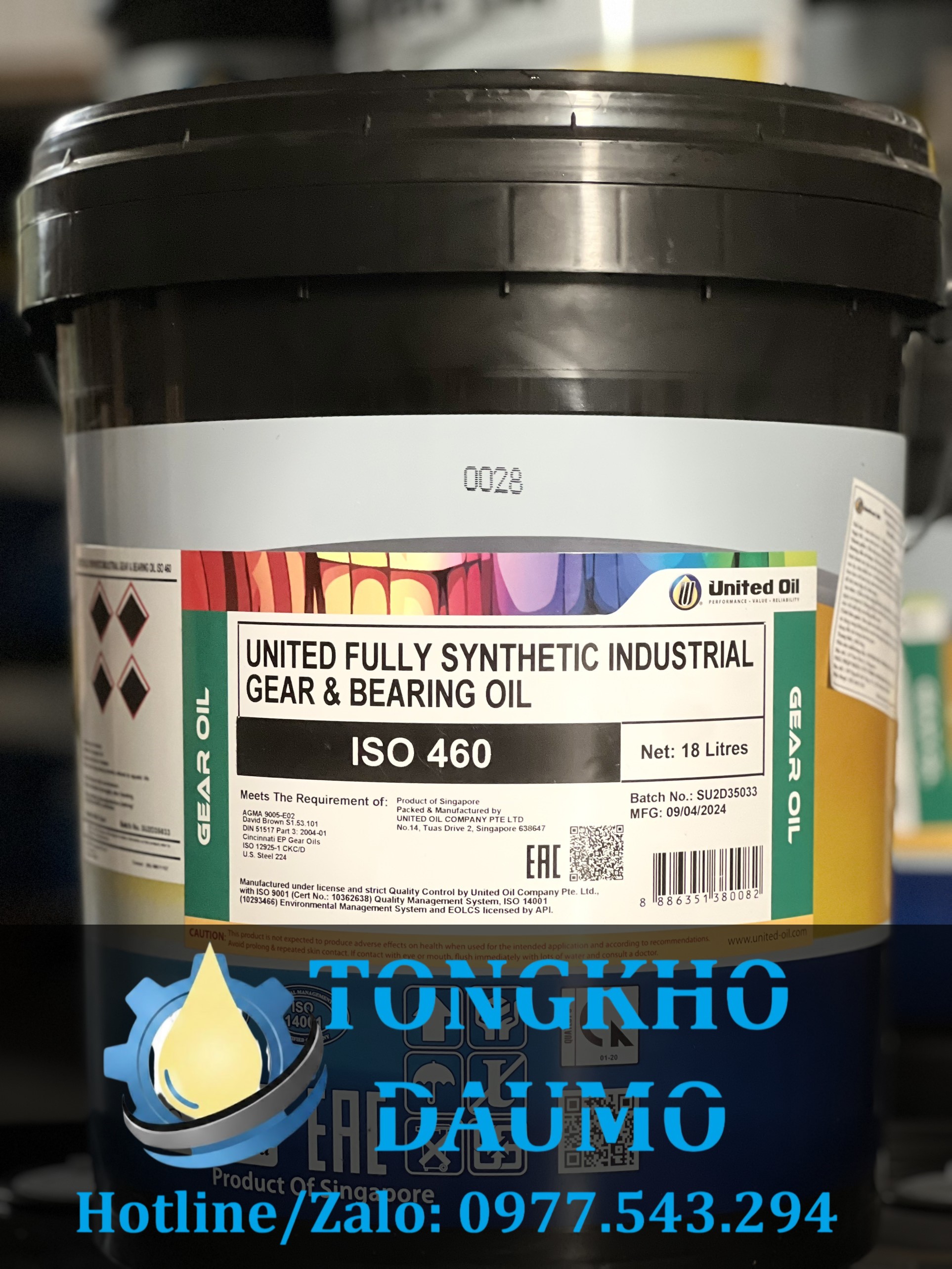 dầu tổng hợp gốc PAO United Fully Syn Industrial Gear & Bearing Oil 460