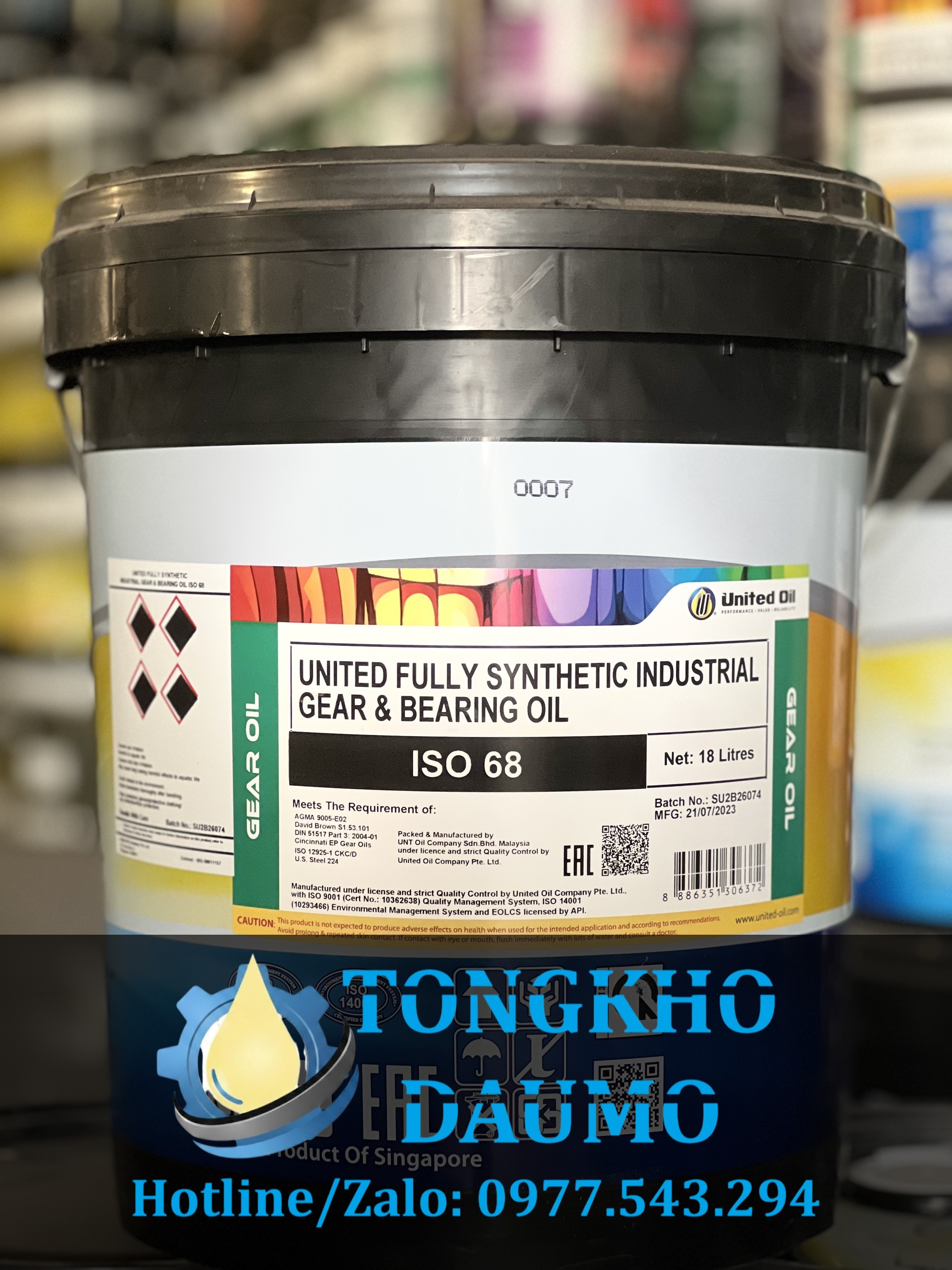 dầu tổng hợp gốc pao United Fully Syn Industrial Gear & Bearing Oil 68