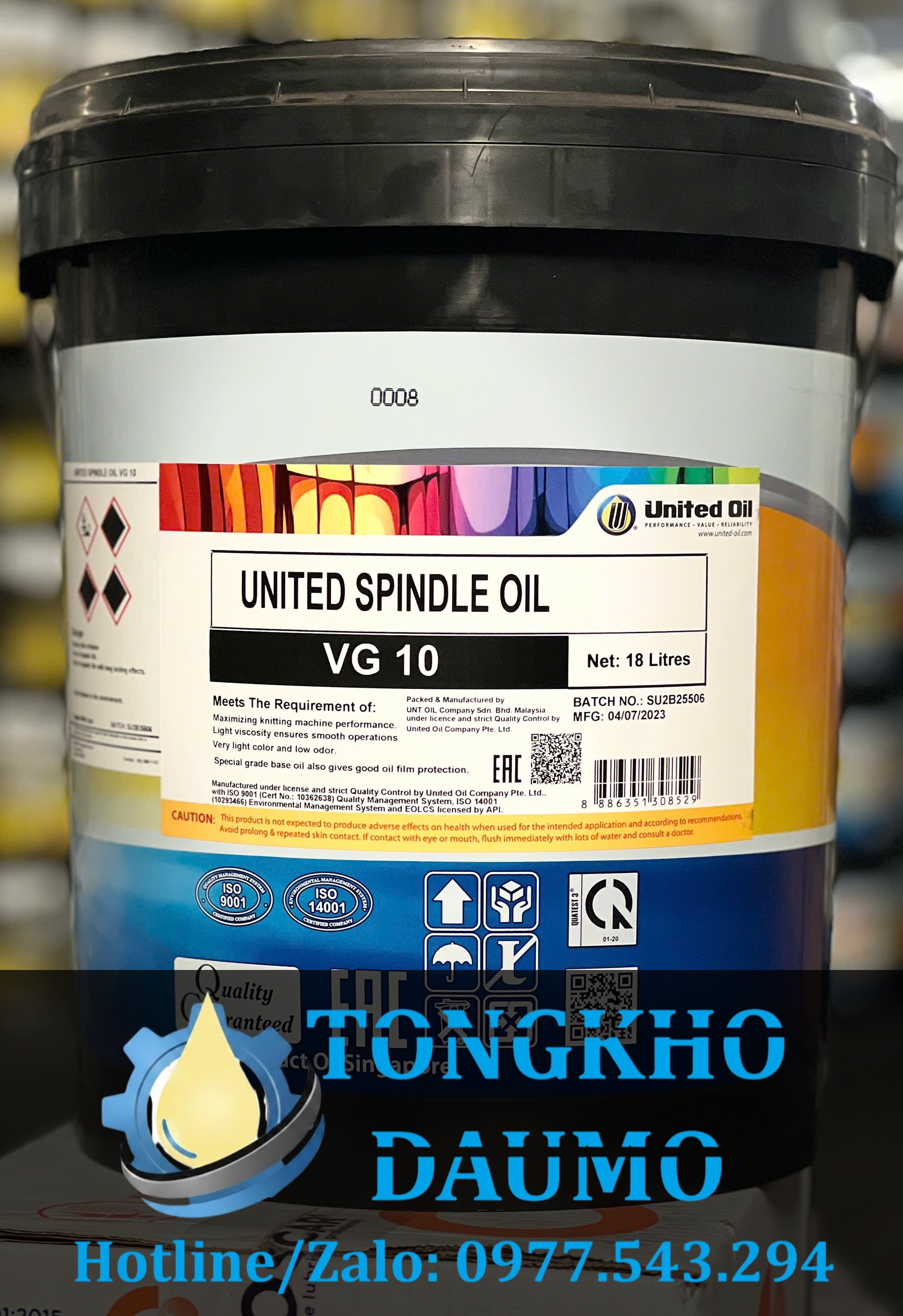 dầu cọc sợi trục quay united spindle oil vg 10