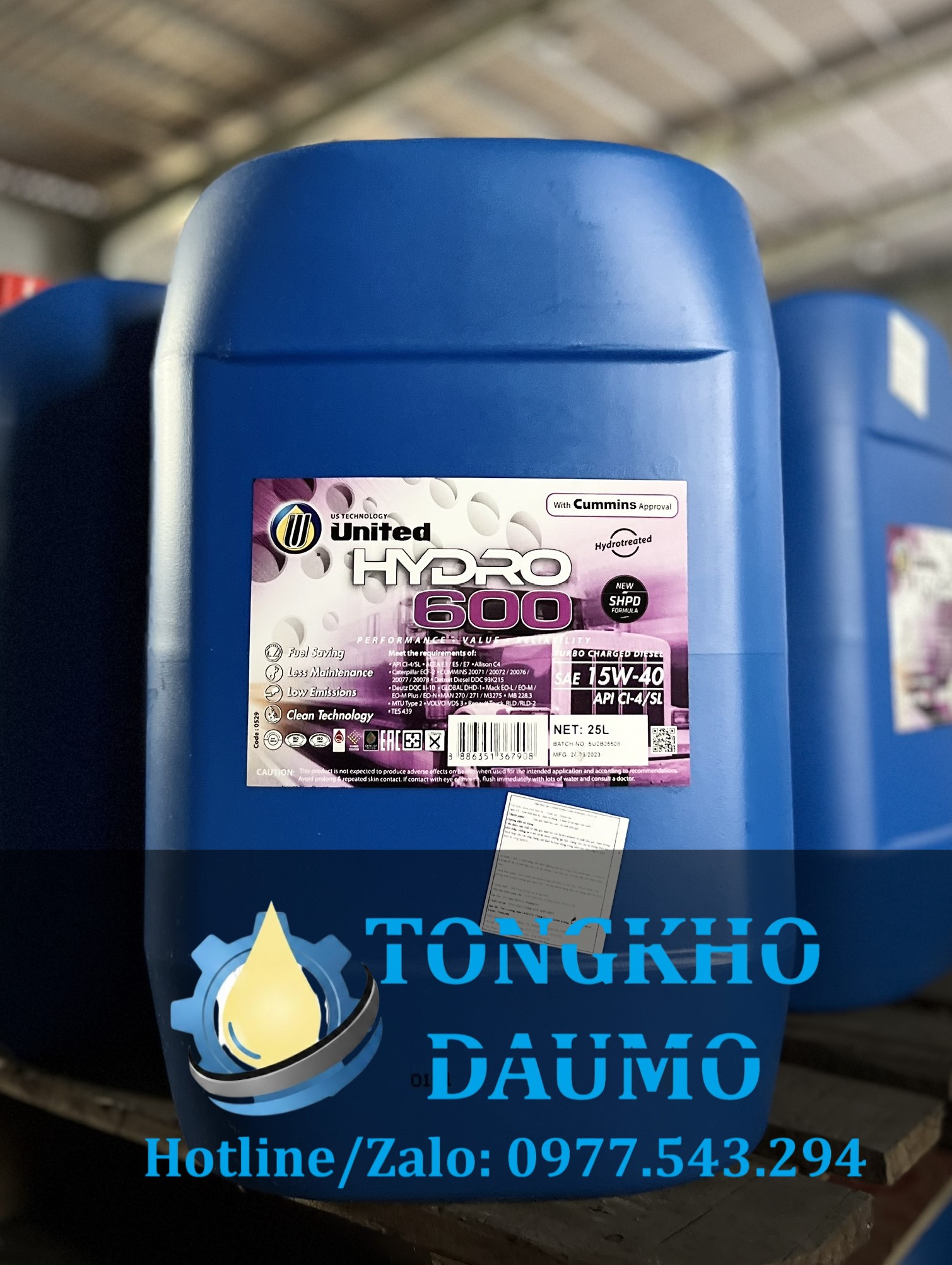 dầu động cơ united hydro 600 sae 15w40 ci-4