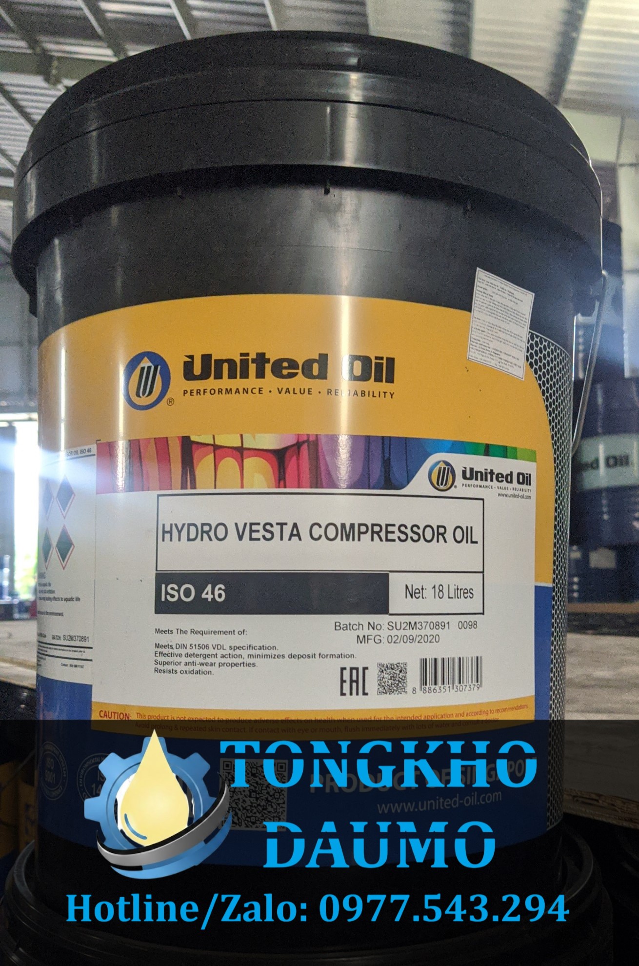 dầu máy nén khí trục vít united hydro vesta compressor oil 46