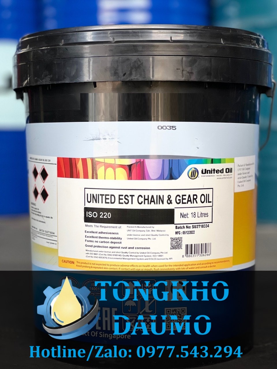 dầu bôi trơn xích chịu nhiệt 250 độ united est chain gear oil 220