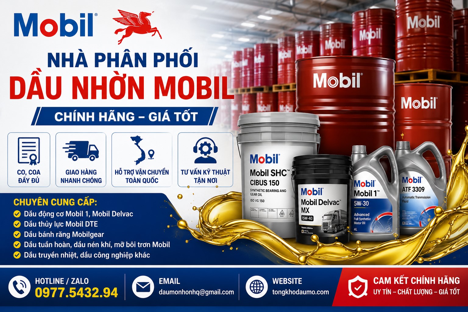 nhà phân phối dầu mobil chính hãng