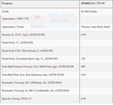 thông số kỹ thuật mobiltac 275 nc