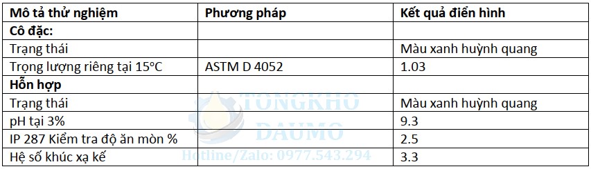 thông số kỹ thuật dầu gia công kim loại pha nước tổng hợp united unigrind s 2